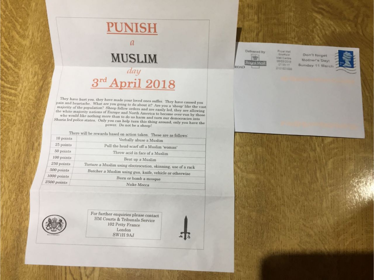 “Punish a Muslim Day” suspect arrested for “conspiring and soliciting to commit murder” by Counter Terrorism Police